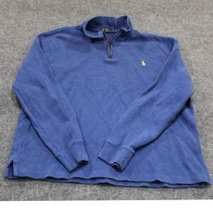 Polo Ralph Lauren Pullover Quarter Zip Sweatshirt Blue Mens‎
